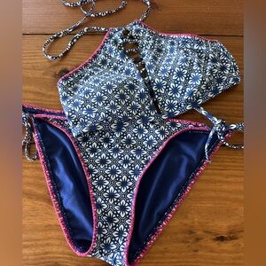 Daniel Cremieux Blue and Pink Bikini